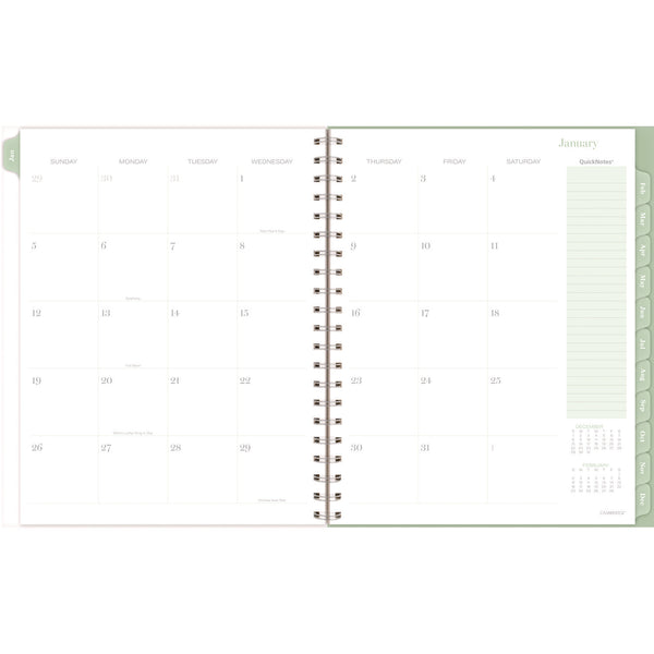 Cambridge® Ombre Weekly/Monthly Planner, Colorful Cloud Artwork, 11" x 9.25", Multicolor Cover, 12-Month (Jan to Dec): 2025 (AAG1731905) Each