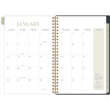 Cambridge® Leah Bisch Weekly/Monthly Floral Planner, Floral Artwork, 8.5" x 6.38", Blue/White/Gold Cover, 12-Month (Jan to Dec): 2025 (AAGLB34200) Each