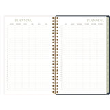 Cambridge® Leah Bisch Weekly/Monthly Floral Planner, Floral Artwork, 8.5" x 6.38", Blue/White/Gold Cover, 12-Month (Jan to Dec): 2025 (AAGLB34200) Each