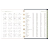 Cambridge® Leah Bisch Weekly/Monthly Floral Planner, Floral Artwork, 11" x 9.25", Blue/White/Gold Cover, 12-Month (Jan to Dec): 2025 (AAGLB34905) Each