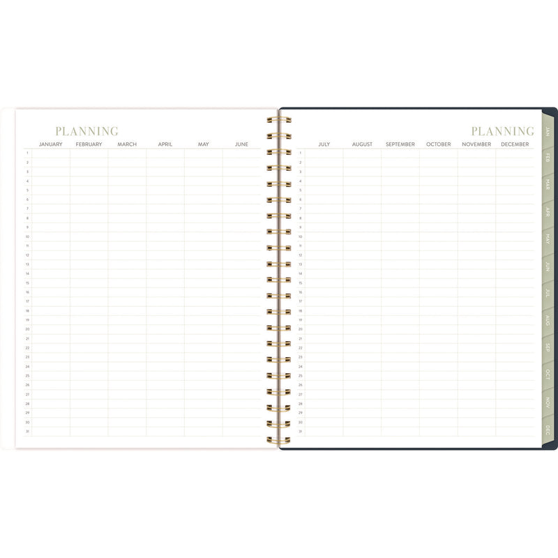 Cambridge® Leah Bisch Weekly/Monthly Floral Planner, Floral Artwork, 11" x 9.25", Blue/White/Gold Cover, 12-Month (Jan to Dec): 2025 (AAGLB34905) Each