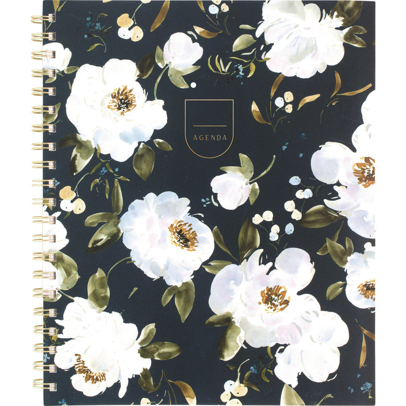 Cambridge® Leah Bisch Weekly/Monthly Floral Planner, Floral Artwork, 11" x 9.25", Blue/White/Gold Cover, 12-Month (Jan to Dec): 2025 (AAGLB34905) Each