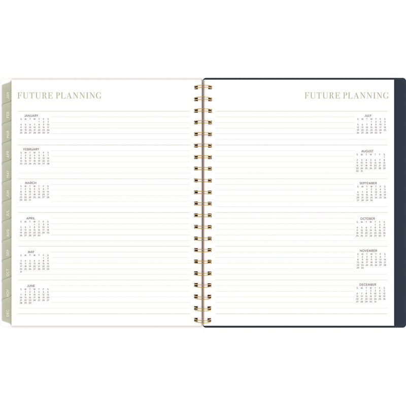 Cambridge® Leah Bisch Weekly/Monthly Floral Planner, Floral Artwork, 11" x 9.25", Blue/White/Gold Cover, 12-Month (Jan to Dec): 2025 (AAGLB34905) Each