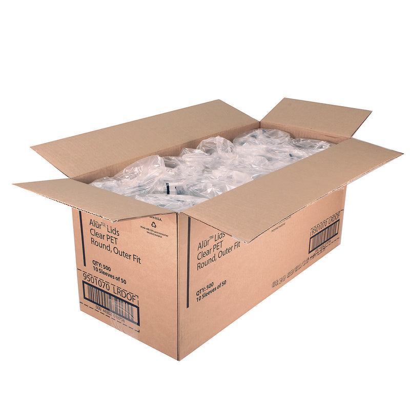 Fabri-Kal Recycleware Round Deli Container Lids, Clear, Plastic, 500/Carton (FABLRDOF) Case of 500