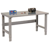 Global Industrial® Standard Duty Steel Top Adjustable Height Workbench, 2,000 lbs, 60 x 30 x 30.88 to 36.88, Gray (GBE183152) Each