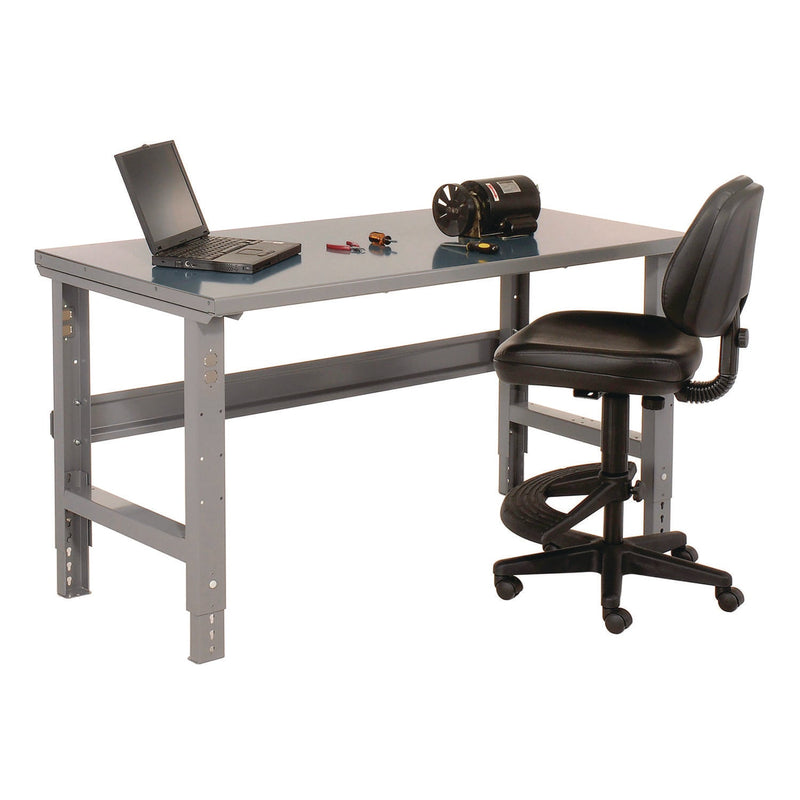 Global Industrial® Standard Duty Steel Top Adjustable Height Workbench, 2,000 lbs, 72 x 30 x 30.88 to 36.88, Gray (GBE183154) Each