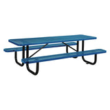 Global Industrial® Expanded Steel Picnic Table, Rectangular, 96 x 62 x 29.5, Blue Top, Blue Base/Legs (GBE277153BL) Each