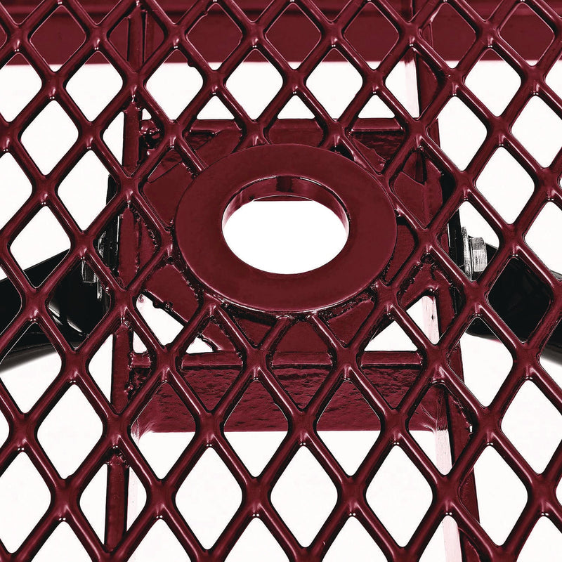 Global Industrial® Expanded Steel Picnic Table, Rectangular, 96 x 62 x 29.5, Red Top, Red Base/Legs (GBE277153RD) Each