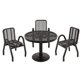 Global Industrial® Outdoor Dining Set, Round, 36" dia x 29"h, Black Top, Black Base/Legs (GBE348122BK) Each