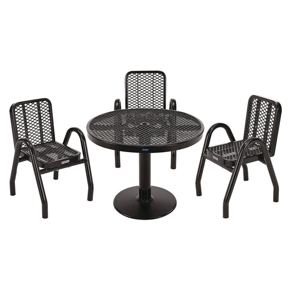 Global Industrial® Outdoor Dining Set, Round, 36" dia x 29"h, Black Top, Black Base/Legs (GBE348122BK) Each