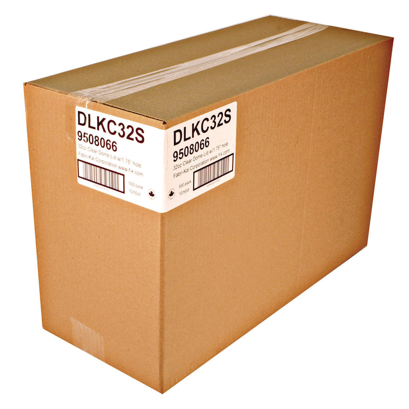 Fabri-Kal Kal-Clear/Nexclear Drink Cup Lids, Dome Lid, Fits 32 oz Cold Cups, Clear, 500/Carton (FABDLKC32S) Case of 500