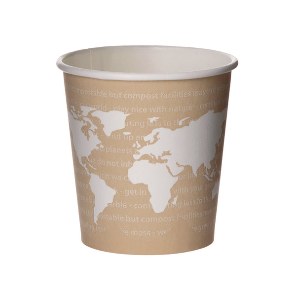 WorldArt Hot Cups, 4 oz, Paper, Tan, 1,000/Carton (ECOEPBHC4WA) Case of 1000