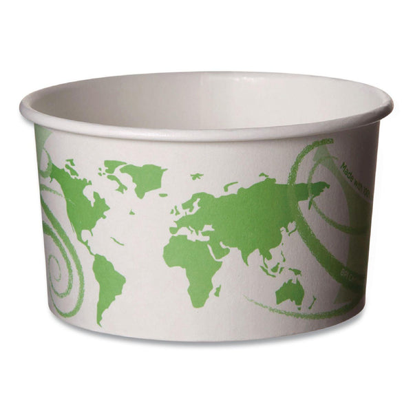 World Art PLA-Laminated Soup Containers, 5 oz, White/Green, Paper, 1,000/Carton (ECOEPBSC5WDL) Case of 1000