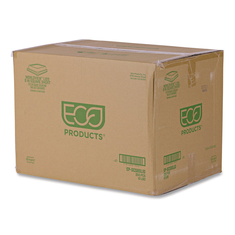 Renewable and Compostable Lids, 7.86 x 7.86 x 1.64, Clear, Plastic, 200/Carton (ECOEPSCS8SLID) Case of 200