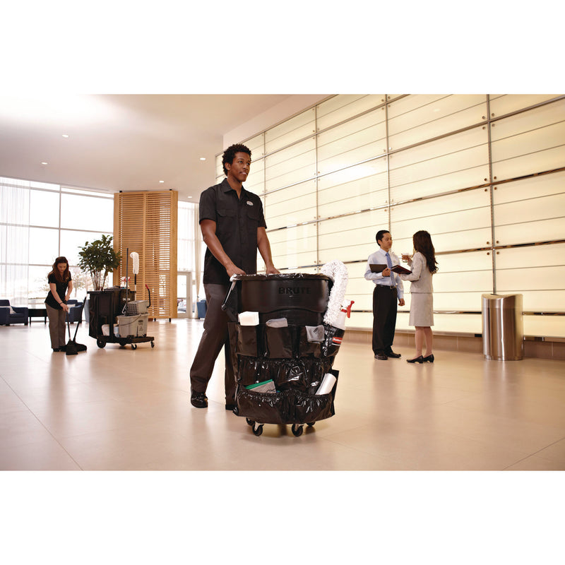 Rubbermaid Brute Caddy Bag, 12 Compartments, Black, 6/Carton (RCP1867533CT) Case of 6