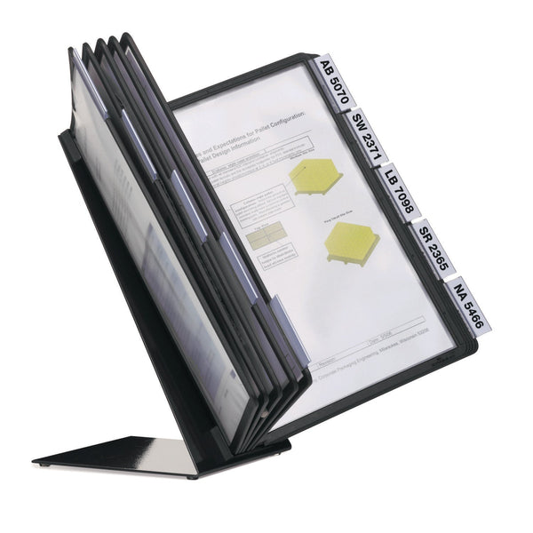 Durable® VARIO Document Holder, 10 Panels 15.5 x 6.5 x 10.75, Black Borders (DBL552201) Each