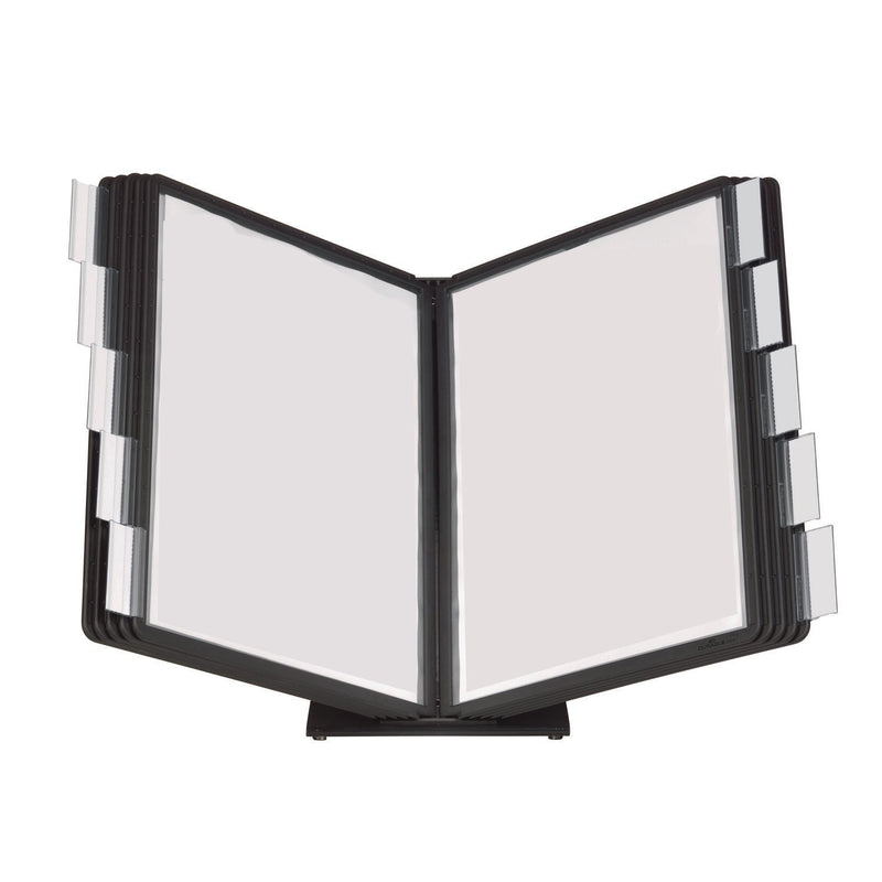 Durable® VARIO Document Holder, 10 Panels 15.5 x 6.5 x 10.75, Black Borders (DBL552201) Each