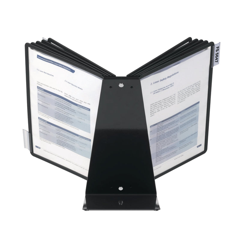 Durable® VARIO Document Holder, 10 Panels 15.5 x 6.5 x 10.75, Black Borders (DBL552201) Each