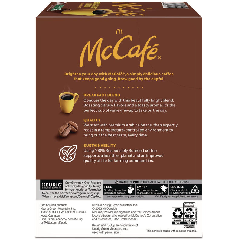 McCafe® Breakfast Blend K-Cup, 24/BX (GMT7468) Box of 24