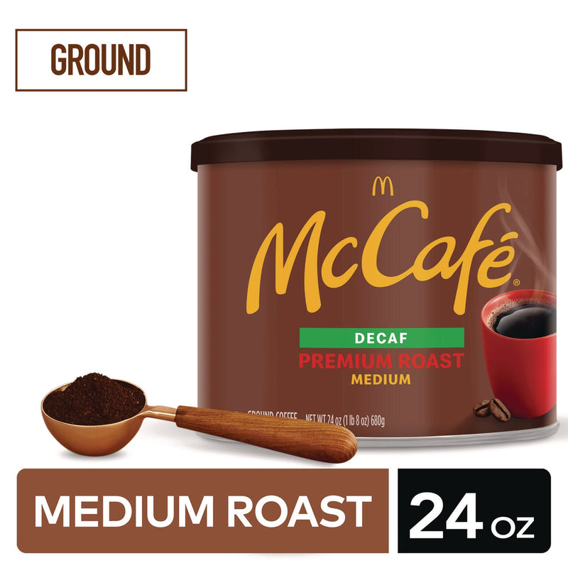 McCafe® Ground Coffee, Premium Roast Decaf, 24 oz Can (GMT079737) Each