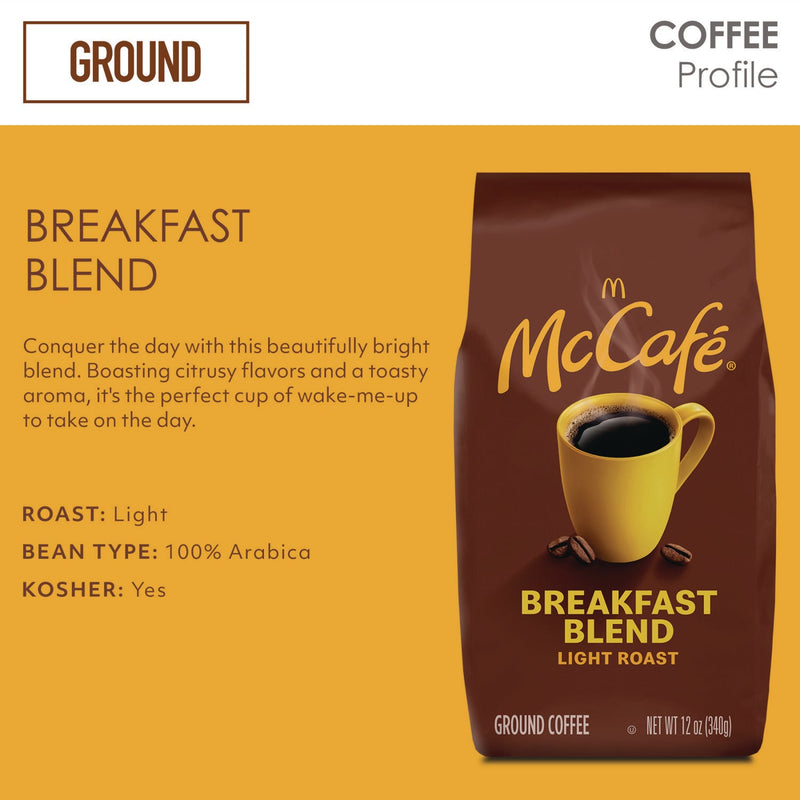 McCafe® Ground Coffee, Breakfast Blend, 12 oz Bag (GMT5533EA)