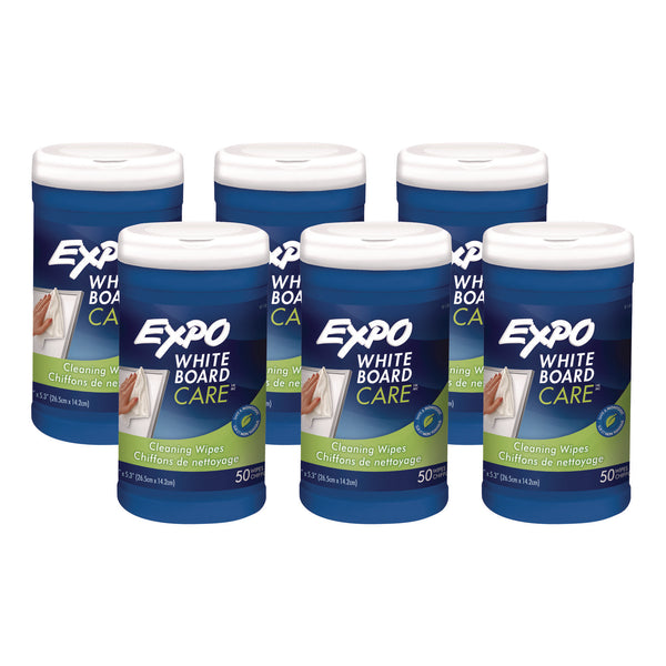 Expo® Dry-Erase Board-Cleaning Wet Wipes, 6 x 9, 50/Container, 6/Carton (SAN81850ACT) Case of 6