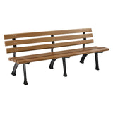 Global Industrial® Recycled Plastic Benches with Back, 72 x 23 x 28, Tan (GBE240126TN) Each