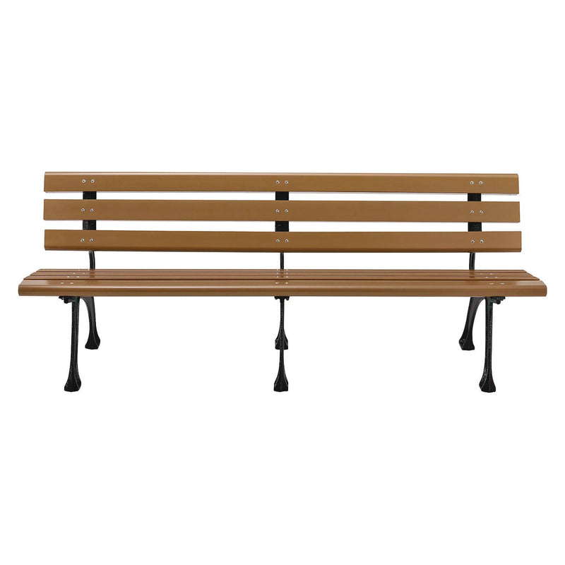 Global Industrial® Recycled Plastic Benches with Back, 72 x 23 x 28, Tan (GBE240126TN) Each