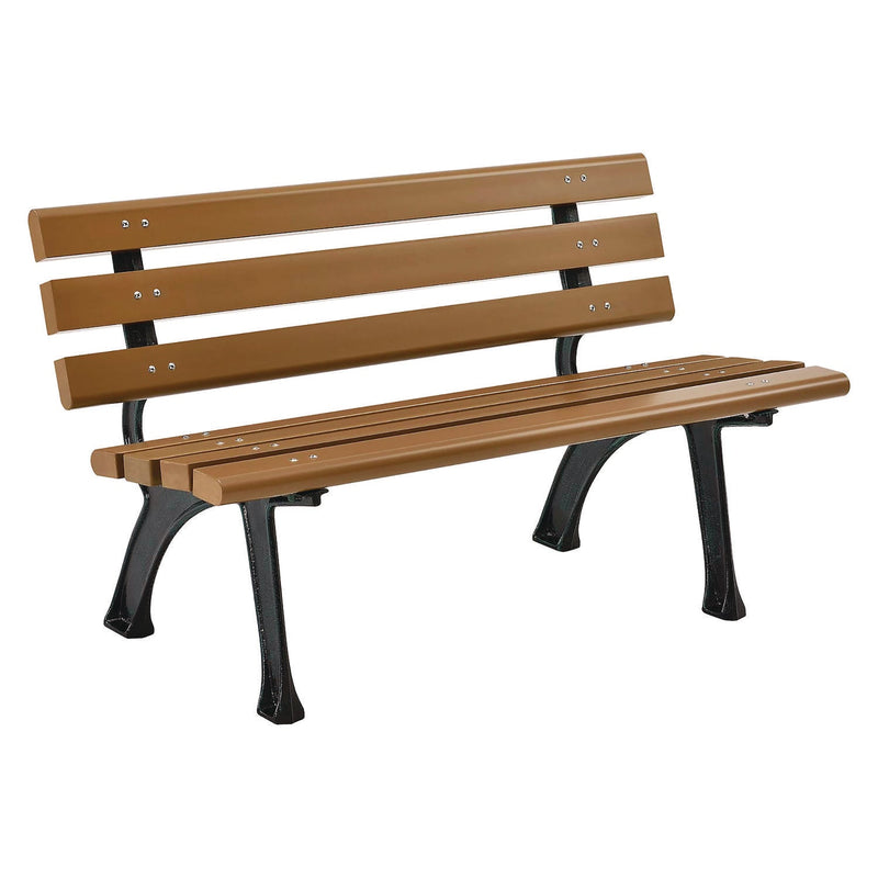 Global Industrial® Recycled Plastic Benches with Back, 48 x 23 x 28, Tan (GBE240125TN) Each
