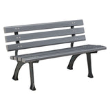 Global Industrial® Recycled Plastic Benches with Back, 48 x 23 x 28, Gray (GBE240125GY) Each