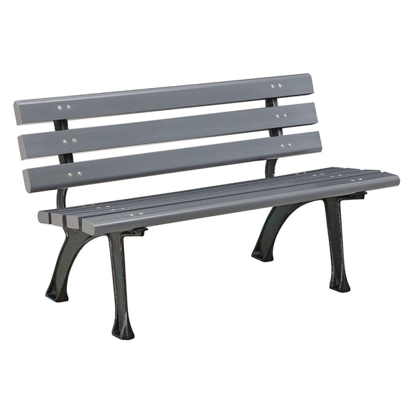 Global Industrial® Recycled Plastic Benches with Back, 48 x 23 x 28, Gray (GBE240125GY) Each