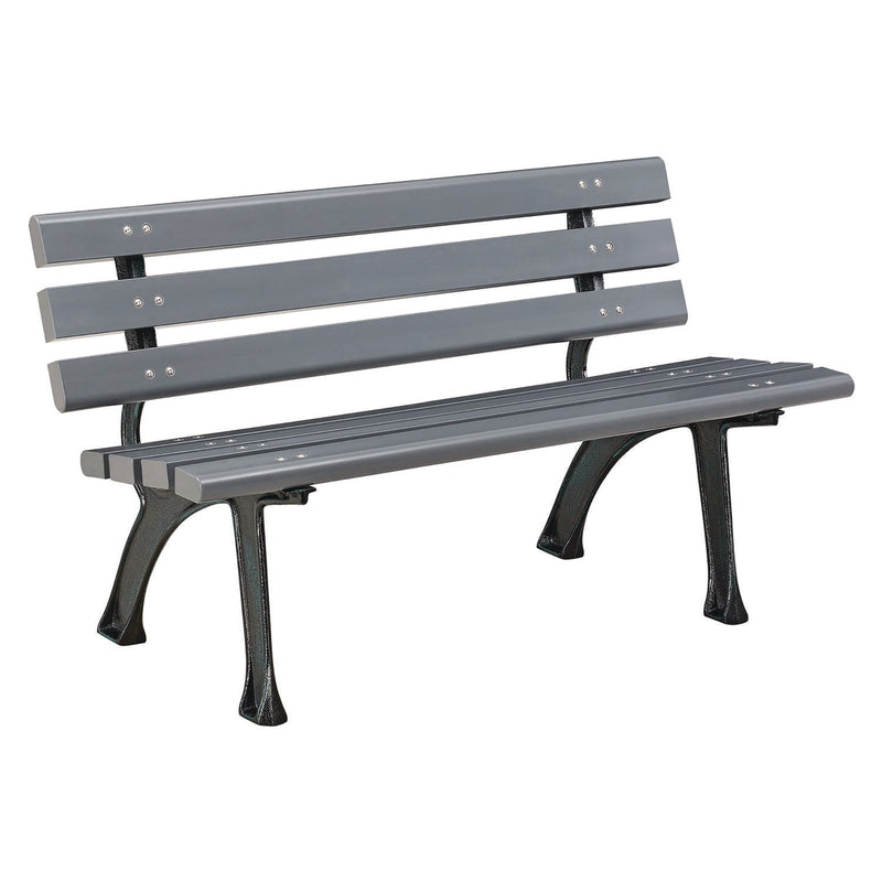 Global Industrial® Recycled Plastic Benches with Back, 48 x 23 x 28, Gray (GBE240125GY) Each