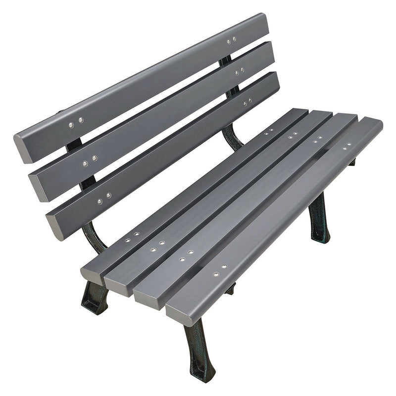 Global Industrial® Recycled Plastic Benches with Back, 48 x 23 x 28, Gray (GBE240125GY) Each