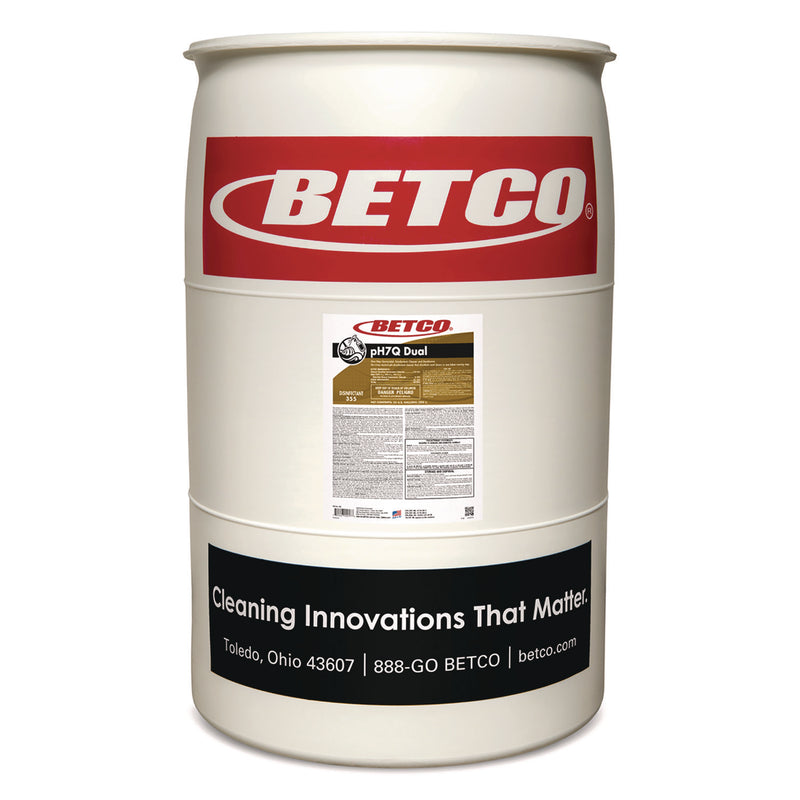 Betco® pH7Q Dual Neutral Disinfectant Cleaner, Lemon Scent, 10.78 gal Drum (BET3555500) Each