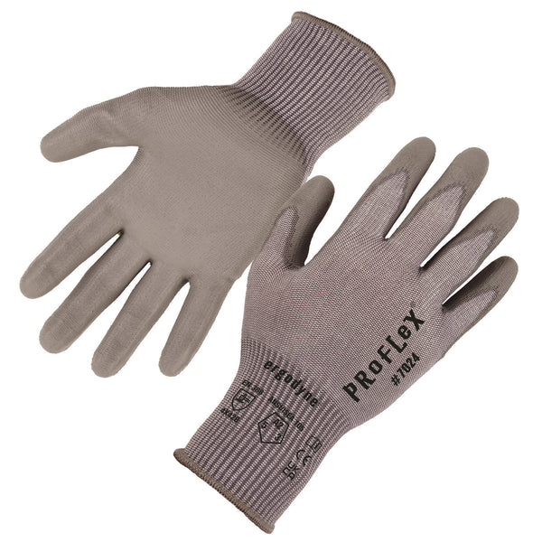 Ergodyne ProFlex 7024 ANSI A2 PU Coated CR Gloves, Gray, X-Small, Pair (EGO10401) 1 Pair
