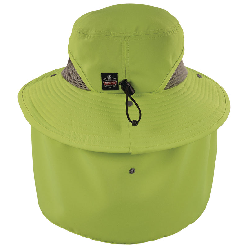 Ergodyne Chill-Its 8934 Ranger Hat with Neck Shade, Microfiber/Polyester, Small/Medium, Lime (EGO12710) Each