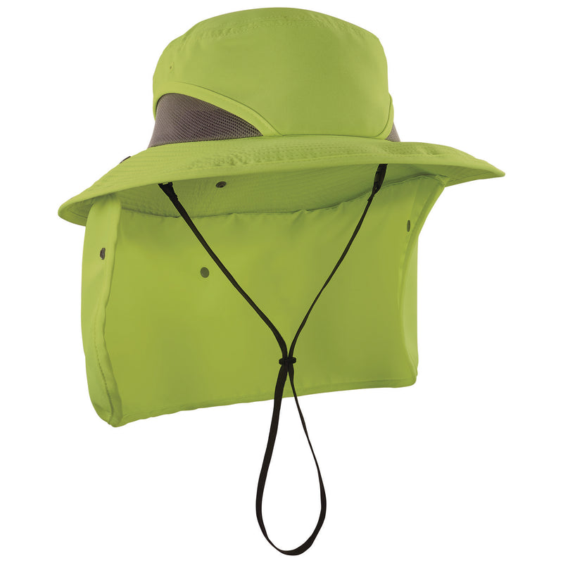 Ergodyne Chill-Its 8934 Ranger Hat with Neck Shade, Microfiber/Polyester, Small/Medium, Lime (EGO12710) Each