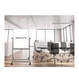 Luxor Mobile Magnetic Whiteboard, 27" x 59", White Surface, Satin Aluminum Frame (LXOL270) Each