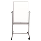 Luxor Mobile Magnetic Whiteboard, 27" x 59", White Surface, Satin Aluminum Frame (LXOL270) Each