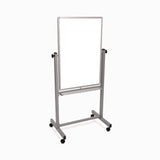 Luxor Mobile Magnetic Whiteboard, 24" x 36", White Surface, Satin Aluminum Frame (LXCL270) Each