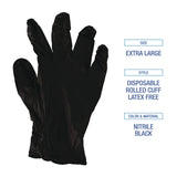 Boardwalk® 396 Series Disposable General-Purpose Nitrile Gloves, Powder-Free, XX-Large, 4.4 mil Thick, 9.5" Long, Black, 100/Box (BWK396XXLBXA) Box of 100
