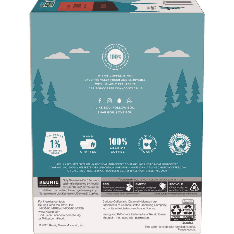 Caribou Coffee® Caramel Hideaway K-Cups, Mild Roast, 24/Box (GMT6996) Box of 24