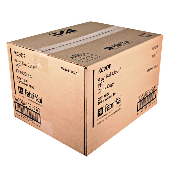 Fabri-Kal KC9OF Clear 9 Ounce Old Fashioned Plastic Cup (KC9OFFAB) 20 Packs of 50