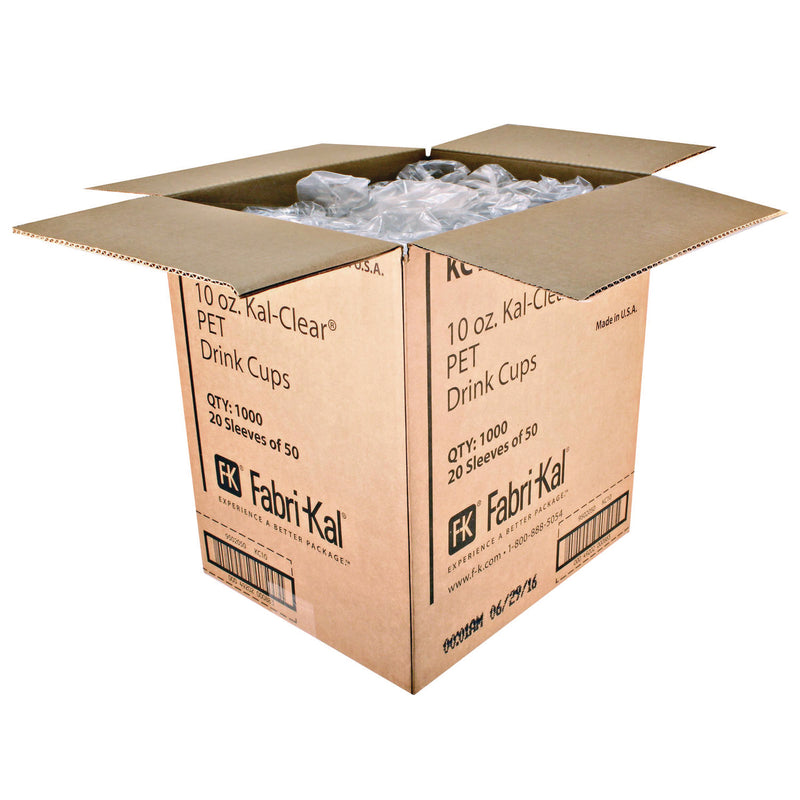 Fabri-Kal Kal-Clear PET Cold Drink Cups, 10 oz, Clear, 50/Bag, 20 Bags/Carton (FABKC10) Case of 20