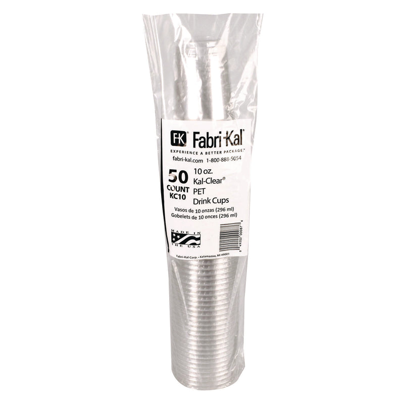 Fabri-Kal Kal-Clear PET Cold Drink Cups, 10 oz, Clear, 50/Bag, 20 Bags/Carton (FABKC10) Case of 20