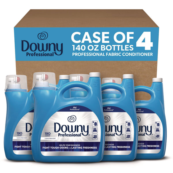Downy Commercial Liquid Fabric Softener, Clean and Fresh Scent, 140 oz Pour Bottle, 4/Carton (PGC14121) Case of 4