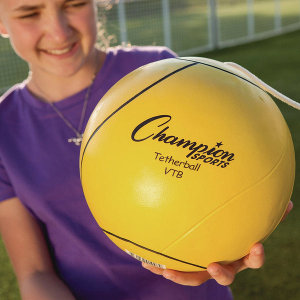 Champion Sports Deluxe Tetherball Tournament Set, Ball/24" Telescopic Poles/102" Cord/Carry Case/Pump/Needle (CSICG207) Each