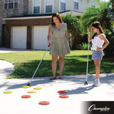 Champion Sports Economy Shuffleboard Set, 15-ft Court, Four 51" Cues, Eight Discs (CSISBA20) Each