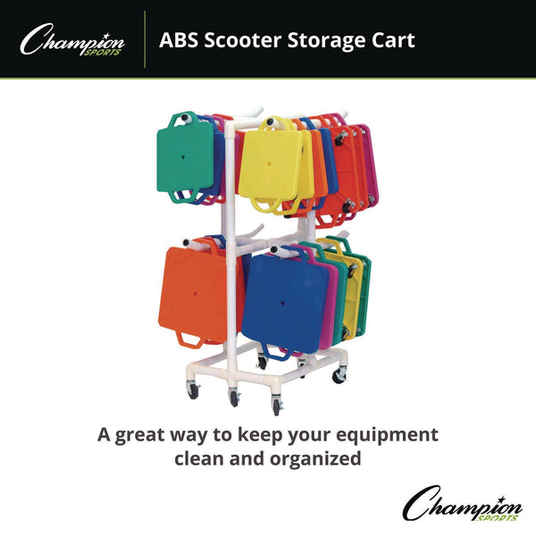Champion Sports ABS Scooter Storage Cart, Plastic, 176 lb Capacity, 21 x 27 x 54, White (CSIMSCART) Each