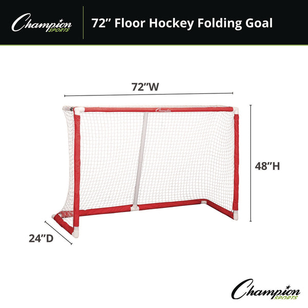 Champion Sports 72 Inch Floor Hockey Collapsible Goal, 24" x 72", 1.65" dia Frame (CSIFHG72) Each